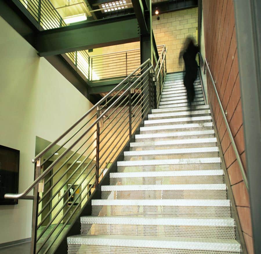 commercial metal perforated stairpans, metal stair treads