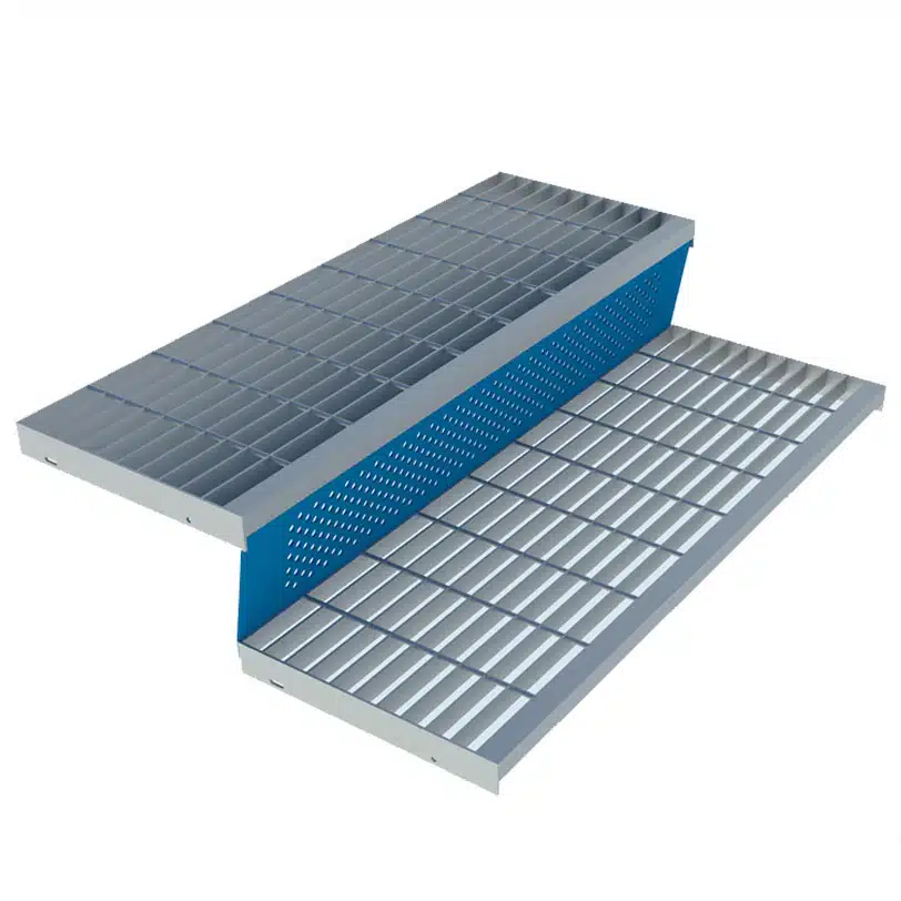 Perforated Metal Tread Riser Closure, by Eberl Stair Components and Systems