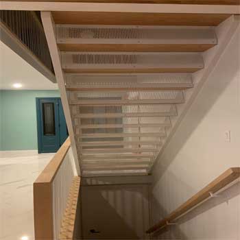 perforated stairpan installation
